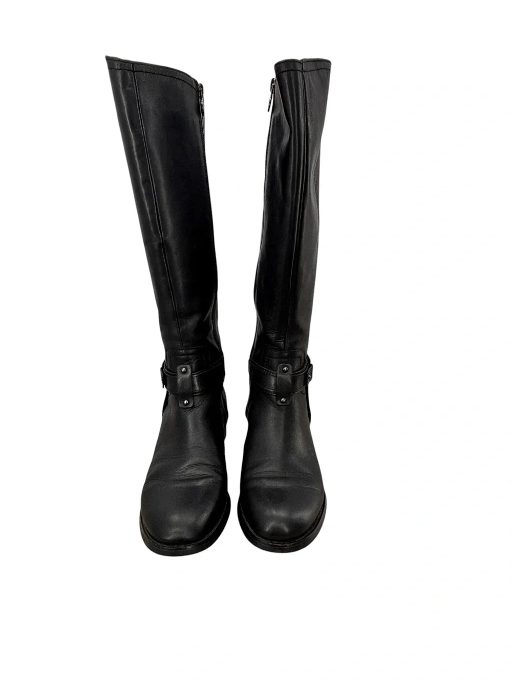 Etienne Aigner Celtic Black Leather Knee-High Riding Boots, Women's 6.5 M